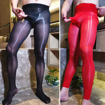 220lbs Plus Size Men Sexy Oil Shiny Pantyhose Sheer Glossy Stockings Tights - £9.01 GBP