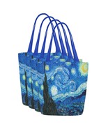Set of FOUR Starry Night Van Gogh Art Canvas Tote Bag Two Sides Printing - $74.69 CAD