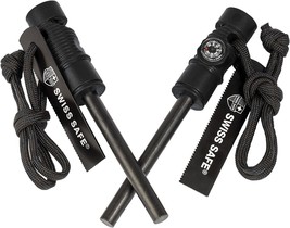 Swiss Safe 5-In-1 Fire Starter With Compass, Paracord And Whistle (2-Pack) For - £29.71 GBP