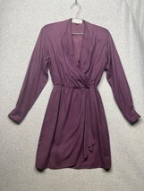 Vintage Anne Klein Silk Faux Wrap Dress Womens Size 6 Minimalist - $48.88