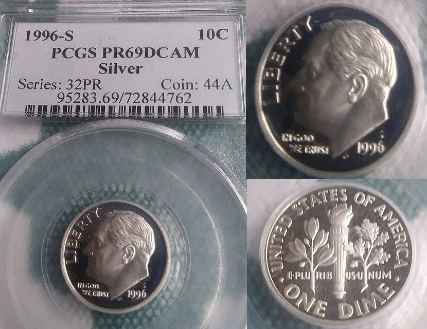 1996-s dime (Silver)  certified PR69 PCGS  20180185b - $18.00
