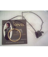 Kevia Gold Tone Circle Pendant Black Chain Necklace NWT - $10.89
