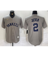 Yankees #2 Derek Jeter Away Jersey Old Style Uniform Gray - $45.00