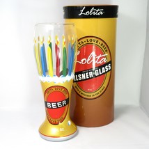 NOS Collectible Lolita Birthday Beer Hand Painted Pilsner Glass 22oz in box - £23.91 GBP