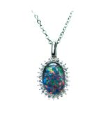 Simple Design Necklace - Genuine Triplet Opal - Australian Necklac - £95.38 GBP