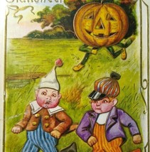 Fantasy Halloween Postcard Whitney Humanized Goblin Head Creature Embossed 1909 - £42.24 GBP