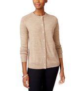 Karen Scott Women&#39;s Bead Button Long Sleeve Cardigan Sweater Size XS Beige - £8.55 GBP
