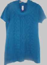 No Boundaries Women&#39;s Size XL Short Sleeve Cowl Neck Sweater Vest Open K... - £5.84 GBP