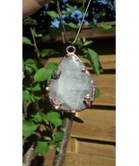 Milky quartz pendant / Electroformed copper / Free Copper Chain - €34,28 EUR