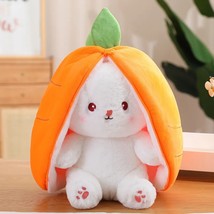 Funny Doll Carrot Rabbit Plush Toy Stuffed Soft Bunny Hiding in Strawberry Bag T - £13.55 GBP