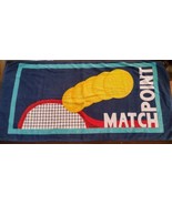 Hilasal Vintage Match Point Tennis Beach Towel Bright Colors Cotton 27x54 - £25.43 GBP