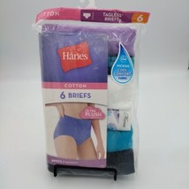 Women&#39;s Hanes Tagless Briefs Ultra Soft Panties Size 6 Cotton 6 Pair No Ride Up - £11.45 GBP