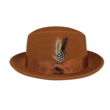 Men Bruno Capelo Hat Australian Wool Crushable Center Dent CHICAGO CH303 Cognac image 5