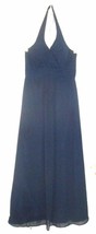 Pretty Maids Navy Blue Halter Long Formal Dress Size 6 - £35.40 GBP