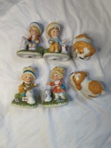 Homco Figurine Lot Of 6 #1430 Boy Girl  &amp; 1407 (Dog) - £15.81 GBP