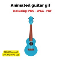 Animated guitar GIF / Clipart -Commercial use - Add to physical products... - £2.35 GBP