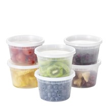 [48Set - 16Oz.] Plastic Deli Food Storage Containers With Plastic Lids, ... - £35.30 GBP