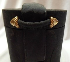 Vintage Round Evening Handbag Black W 4 Gold ACORNS-Darling One Of A Kind! - £35.61 GBP