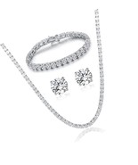 18K White Gold Plated Tennis Sets Pack of 3 - £141.87 GBP