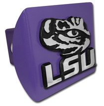 louisiana state lsu tiger eye logo purple chrome trailer hitch cover usa made - £56.80 GBP