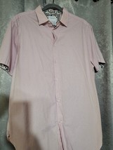 Denim &amp; Flower Button Down Shirt Pink Ricky Singh Perspective Pattern XL - £11.57 GBP