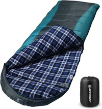 Besport Sleeping Bag Winter | Flannel Lined 18°F - 32°F Extreme 3-4, Hik... - £50.80 GBP