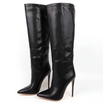  women shoes 12cm super high heel knee high boots artificial pu women boots pointed toe thumb200