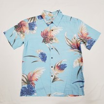 Small Quiksilver Waterman Blue Rainbow Floral Tropical Comfort Fit Shirt 42&quot; $89 - £35.72 GBP