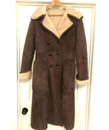 Vintage French Creek &amp; Wool S 4/6 Double Breasted Long Shearling Coat W/... - £395.84 GBP