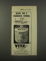 1956 Vita Creamed Herring Fillets Ad - Recipe for a Wonderful evening - £14.78 GBP