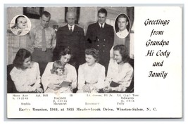 RPPC Hi Family Reunion Greetings 1944 Winston-Salem NC Postcard Named I19 - £6.23 GBP