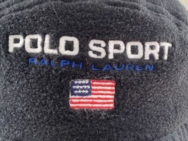 Polo Sport Ralph Lauren Black Fleece Baseball Cap Hat USA Flag Logo - $85.00
