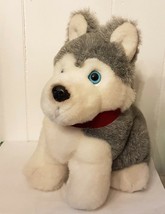 Siberian Husky Dog Plush Pet MTY STUFFED ANIMAL TOY collectible 10&quot; Blue... - £14.17 GBP