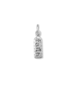 Oxidized Sterling Silver &quot;faith&quot; Tag Charm for Charm Bracelet or Necklace - €36,06 EUR