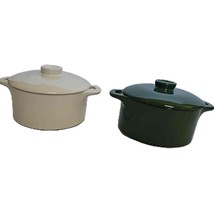 Mini Round Casserole Ceramic Set Includes Lid Brocc Your Body  - £18.79 GBP