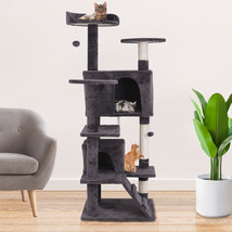 55&#39;&#39; Cat Tree Tower Cat Condo Scratching Post Stable Platform W/ Dangling Ball - £63.94 GBP