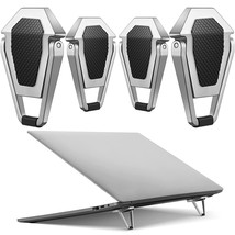 4 Pieces Portable Keyboard Laptop Stand Mini Aluminum Keyboard Riser Foldable Co - £17.39 GBP