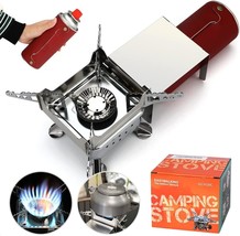 Komclub Camping Stove Windproof Backpacking Stove Outdoor Small Sq\. Stove With - £28.75 GBP