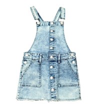 Justice Girls Denim Overall Skirtall Dress Size 8 Built-in Shorts Light Wash - £8.33 GBP