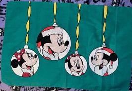 Vintage Disney Christmas Standard Pillow Case Double Sided Mickey &amp; Minn... - £5.34 GBP
