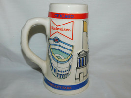1982 Budweiser Bow Tie Label Chicago Our Kind of Town Soldier Field Stein 7 Inch - £7.90 GBP