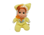 7&quot; VINTAGE 1983 MATTEL PET BEANS KITTY CAT BABY DOLL YELLOW OUTFIT ITSY ... - £36.63 GBP