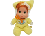 7&quot; VINTAGE 1983 MATTEL PET BEANS KITTY CAT BABY DOLL YELLOW OUTFIT ITSY ... - £36.63 GBP