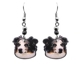 Dog Face Animal Graphic Dangle Earrings - Womens Fashion Handmade Jewelry Pet Lo - $17.81