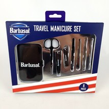 Barbasol 8 Piece Travel Manicure Set Scissors File Tweezer Case Pusher Etc - £11.69 GBP