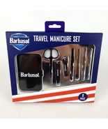 Barbasol 8 Piece Travel Manicure Set Scissors File Tweezer Case Pusher Etc - $14.80