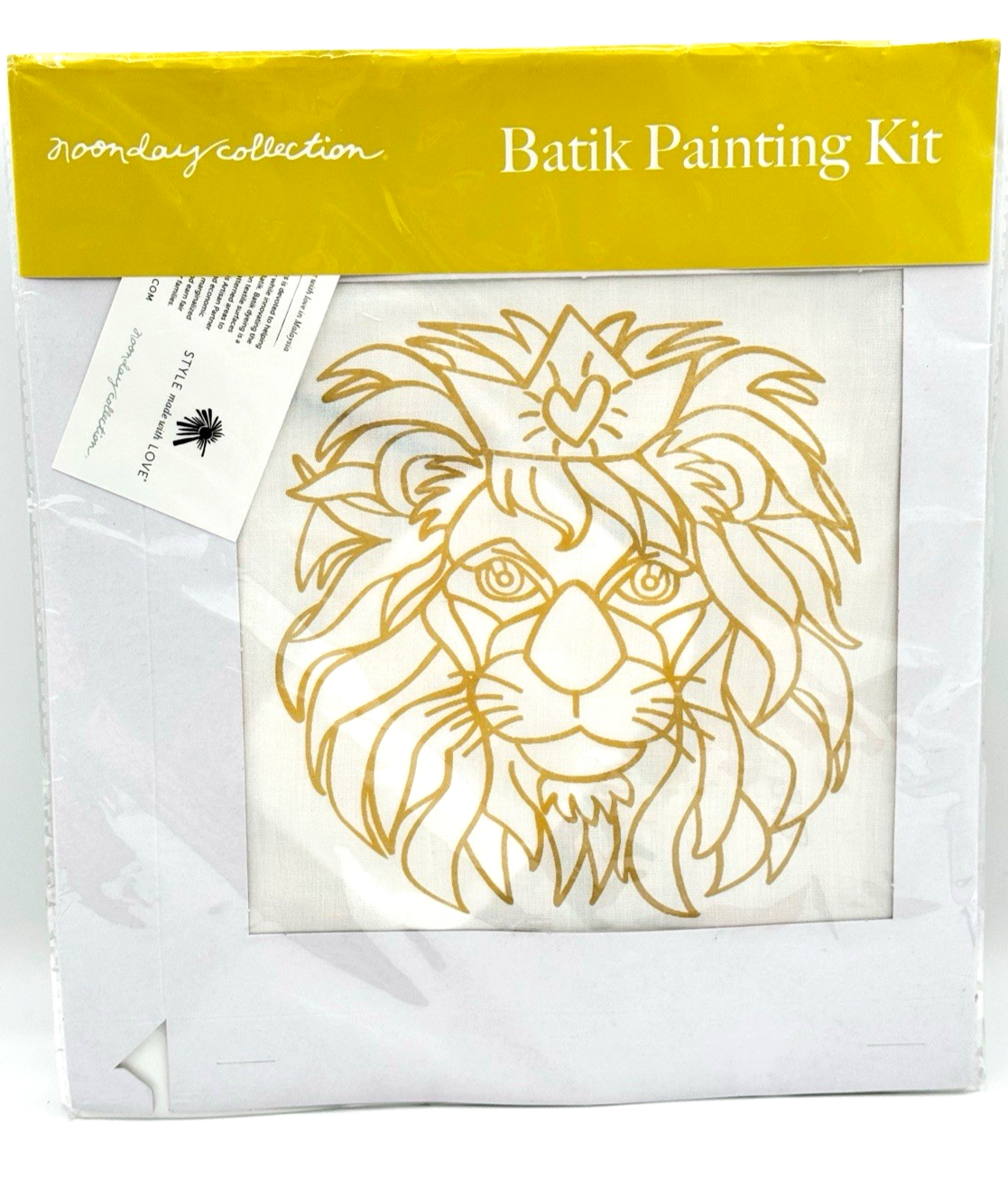 Noonday Collection Batik Painting Kit Lion Head 8x8&quot; Box Art Project Cra... - $16.51