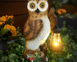 Mothers Day Gifts for Mom Women, Owl Garden Decor Statue Solar Owl Outdo... - £28.67 GBP