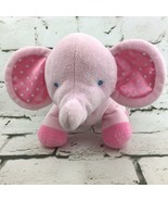 Babies R Us Pink Elephant Plush White Polka Dots Satin Ears 9&quot; Soft Toy  - £7.81 GBP