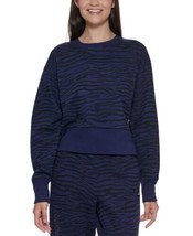 DKNY Womens Sport Tiger-Print Cropped Sweatshirt Size X-Small Color Midnight - £61.53 GBP